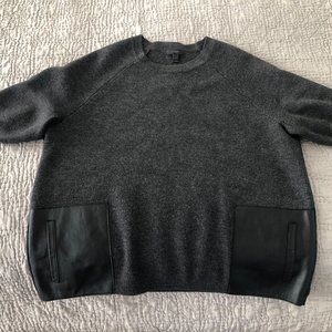 J.Crew wool sweater with leather pockets